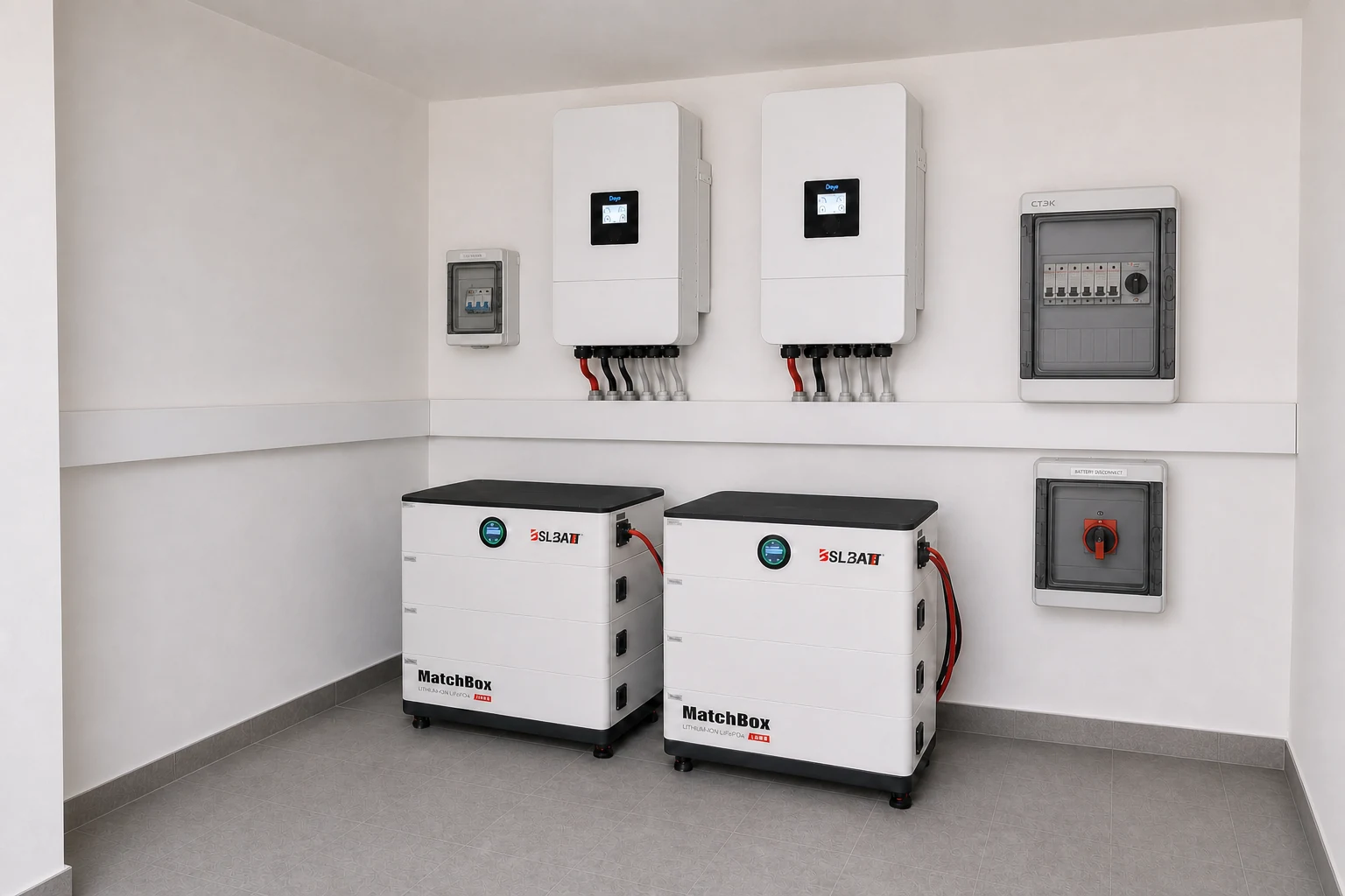Ecofarm AC/DC-installatie met stackable batterijen