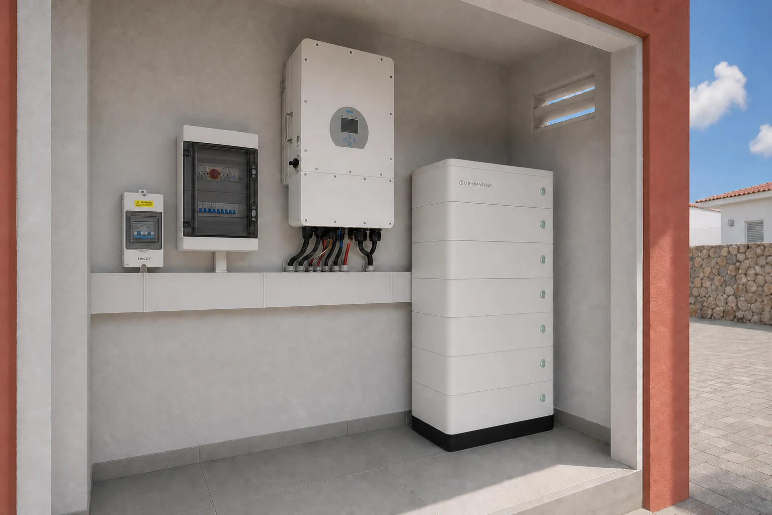 Goedgekeurde Deye-installatie met Lithium Valley stackable batterijen